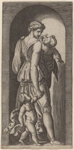 チャリティー 作： Marcantonio Raimondi after Raphael