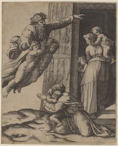 ノアに現れる神 作： Marcantonio Raimondi after Raphael