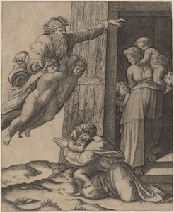 ノアに現れる神 作： Marcantonio Raimondi after Raphael