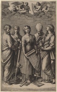 聖セシリア 作： Marcantonio Raimondi after Raphael