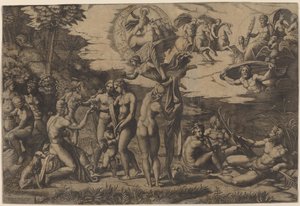 パリの審判 作： Marcantonio Raimondi after Raphael