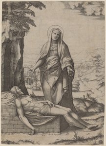 聖母の嘆き 作： Marcantonio Raimondi after Raphael