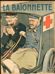 カラーで描かれた風刺的な「La Baionnette」の表紙 作： Marcel Amable O.L. Capy