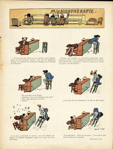 Marcel Capy (1865-1941) によるイラスト（Le Rire, 30/03/12） - Musicotherapie - 音楽、ピアノ 作： マルセル・アマブル OL カピ