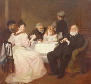 マダムアドルフブリッソンの家での家族の再会、1893年 作： Marcel Andre Baschet