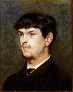 フランスの作曲家クロード・ドビュッシーの肖像（黒石とパステル 作： Marcel Andre Baschet