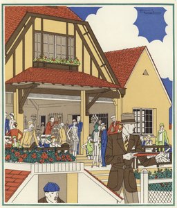 ル・トゥーケのピジョン・シューティング・クラブ（カラーリトグラフ） 作： Marcel Jacques Hemjik