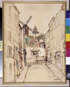 Le Moulin de la Galette: モンマルトルの有名なキャバレーの眺め。 Marcel Leprin (1891-1933) による油彩キャンバス Marouflee。 必須の言及: Regards de Provence ファンデーション コレクション、マルセイユ 作： Marcel Leprin