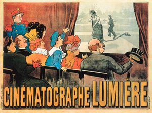 「TheWatererWatered」、Cinematographe Lumiereを宣伝するポスター、1896年 作： Marcelin Auzolle