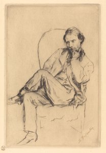 ルノワール 着席 作： Marcellin Gilbert Desboutin