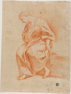 座っている女性の横顔 作： Marcantonio Franceschini