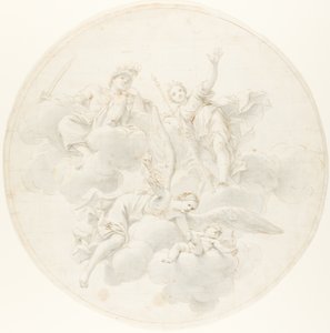 ダイアナとマルスの前での嫉妬によるキューピッドの懲らしめ 作： Marcantonio Franceschini