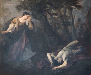 コルトーナの聖マーガレットが恋人の死体を発見 作： Marco Benefial