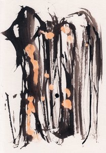わびさび》2018年（紙にインク、漂白剤）