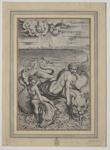 1500年代にイルカによって運ばれた愛とキューピッド。