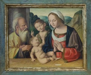 聖家族と洗礼者ヨハネ 1525-39年頃 油彩・パネル 作： Marco Palmezzano