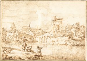 川沿いの要塞村 作： Marco Ricci
