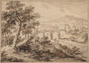 橋のある風景、1700〜1729年。