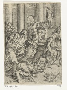 キリストは神殿から両替商を追放する 作： Marco dell