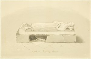 St Mary RedcliffeにあるSir John Lamyngtonの墓（鉛筆・水彩・紙