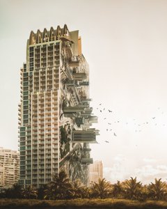 垂直庭園を備えた超高層ビル