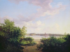 1837年のBinnenalsterにあるヨハネスの庭園Amsinck