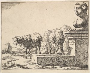 1664年、16枚のプレートからなる「羊」。 作： Marcus de Bye