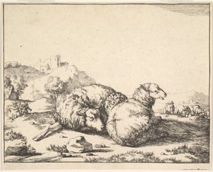 1664年、16枚のプレートからなる「羊」。 作： Marcus de Bye