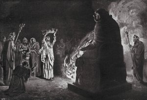フェニキア人のモロクへの生け贄（リトグラフ）