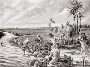 バビロニアでダムを建設して沼地の排水を行った初期の入植者たち（Hutchinson