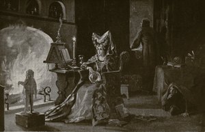 魔術を使うグロスター公爵夫人（1923年頃、「ハッチンソンの英国国家物語」より）。 作： マーガレット・ドヴァストン