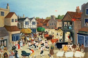 18世紀メイフェアの家畜市場 作： Margaret Loxton