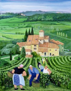 カステリーナ・イン・キャンティ（油彩・キャンバス） 作： Margaret Loxton