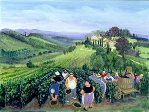 キャンティの風景（油彩・キャンバス） 作： Margaret Loxton