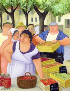 マーケット・プレイス（油彩・キャンバス） 作： Margaret Loxton