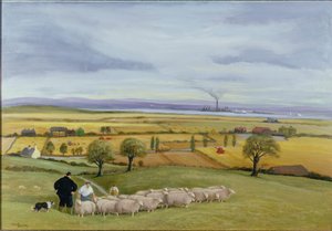 羊農家、シェッピー島 作： Margaret Loxton