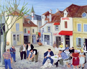 ゲーム、ブルゴーニュ（キャンバスに油彩） 作： Margaret Loxton