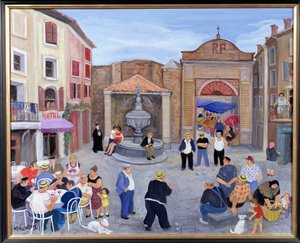 プロヴァンスの村（油彩・キャンバス） 作： Margaret Loxton