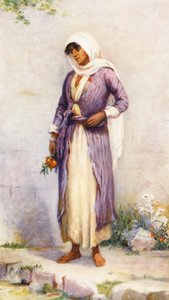 ドルーズの女性（カラーリトグラフ） 作： Margaret Thomas