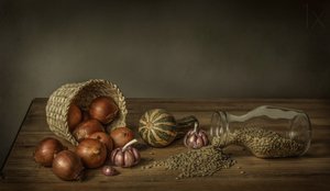 秋の台所の恵み 作： Margareth Perfoncio
