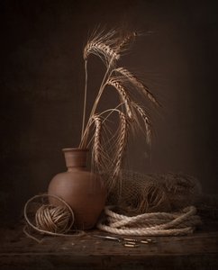 黄金色の小麦の静物画 作： 