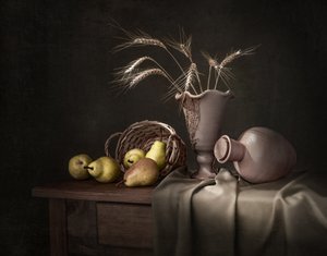 素朴な収穫の静物画 作： 