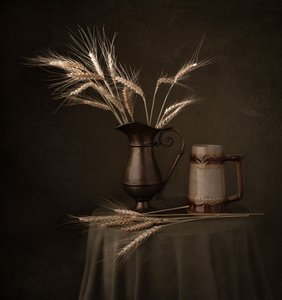 素朴な小麦の静物画