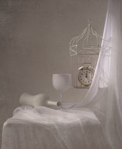 時代を超えた白い静物画 作： Margareth Perfoncio