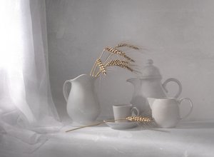 白い小麦の静物画 作： 