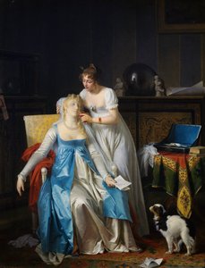 悪い知らせ」マルグリット・ジェラール（1761-1837）の絵画、油彩・キャンバス、63.5x50.5cm、フランス 作： Marguerite Gerard