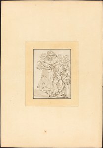 左を指差す老人 作： Maria Catharina Prestel after Adriaen Pietersz van de Venne