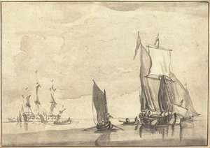海景 作： Maria Catharina Prestel after Willem van de Velde the Younger