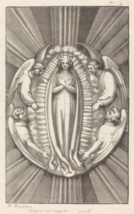聖母と天使、ヨークのキー ストーン 作： Maria Denman after John Flaxman