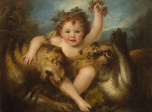 ホンの肖像画。 幼児バッカスとしてのジョージ・ラム（キャンバスに油彩） 作： Maria Hadfield Cosway